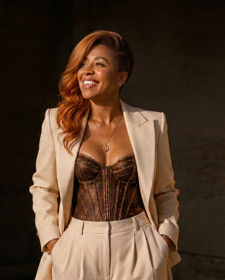Aisha Taylor Dees, founder of Ever Unfolding Minds, in a cream blazer